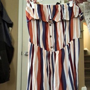 Strapless Stripped Romper